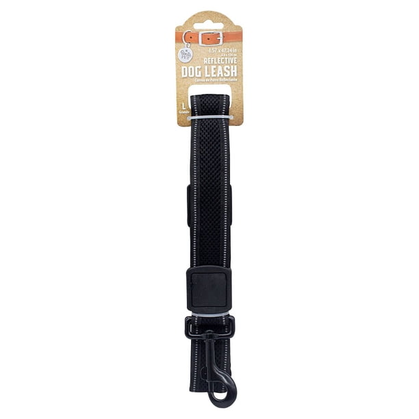 Correa Para Perro Negro Bandas Laterales Reflejantes Grande Importadora La Merced Ergonómico Altamente Resistente