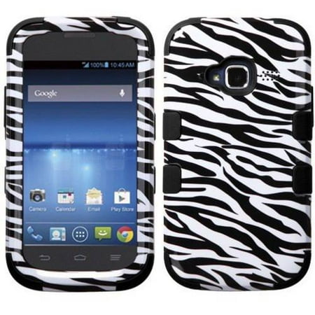 ZTE Z730 Concord II MyBat TUFF Hybrid Phone Protector Cover, Zebra Skin/Black