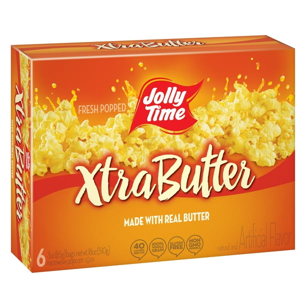 Jolly Time Xtra Butter Microwave Popcorn 3 Oz, 6 Ct
