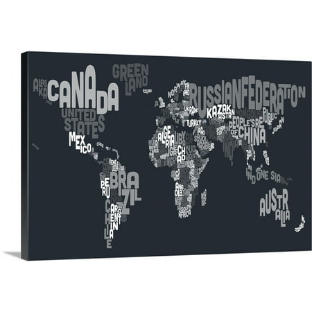 Great BIG Canvas | Michael Tompsett Solid-Faced Canvas Print entitled World Map made up of country