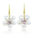 thumbnail image 1 of Vintage White Freshwater Pearls Flower Gold Over .925 Silver Dangle Earrings, 1 of 5