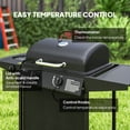thumbnail image 4 of 2+1 Burner Propane Gas BBQ Grill, 275.2 sq. in Portable Gas Barbecue with Side Burner, Thermometer, Side Table & Spice Rack, Black Steel Grill for Garden and Patio, 42.1" W, 4 of 7