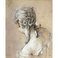 thumbnail image 2 of Boucher, Francois 26x31 Gold Ornate Wood Framed with Double Matting Museum Art Print Titled - Head of a Woman Seen From Behind, 2 of 4