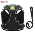 thumbnail image 4 of Spencer No Pull Dog Cat Harness Pet Vest Adjustable Reflective No Choke with Leash Mesh Soft Corduroy for Small Dog Cat Outdoor Walking Travel "Black, M", 4 of 10