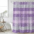 thumbnail image 4 of Purple Silvery Bathroom Shower Curtains with 12 Hooks Polyester Waterproof Shower Curtain for Stalls and Bathtubs Geometric Ombre Stripe Boho Sparkling Dot Decorative Bathroom Privacy Curtain 72"x72", 4 of 9