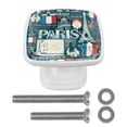 thumbnail image 1 of 4 Pieces Set Drawer Pulls Handle Square Wardrobe Cabinet Knobs with Stainless Steel Screws Furniture Kitchen Decor, 1 of 5