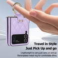 thumbnail image 5 of Allytechgroup Galaxy Flip 3 Case with Ring Holder Stand, Premium PU Leather Stylish Shockproof Anti-Scratch Portable Phone Case Cover for Samsung Galaxy Z Flip 3, Purple, 5 of 10