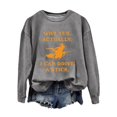 thumbnail image 2 of YVNAURA Women's Funny Why Yes Actually I Can Drive A Stick Witch Halloween Sweatshirt Sarcastic Broomstick Joke Pullover Crewneck Long Sleeve Casual Fall Spooky Season Top 1 Pack, Grey,L, 2 of 4