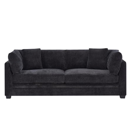 FFZ 83.5 inch Modern Flared Arm Sofa, Black
