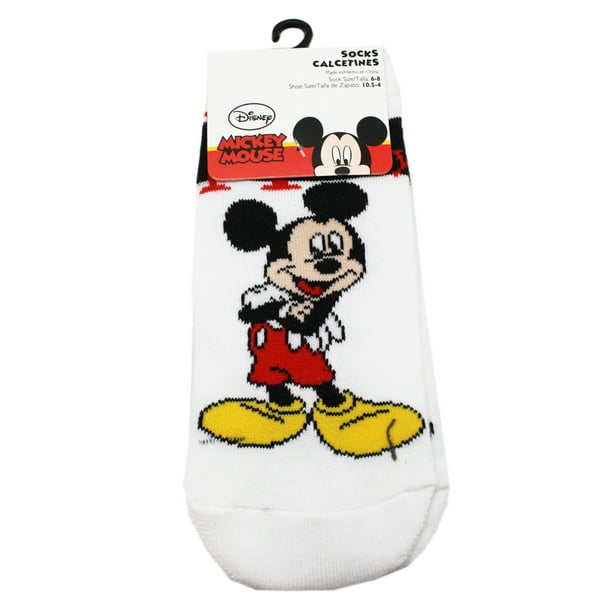 Disney's Mickey Mouse Arms Crossed White Kids Socks (1 Pair, Size 6-8 ...