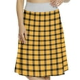 thumbnail image 1 of Women's Plaid Halloween Checkered Design A-line Printed Skirt Casual Wear, L, Black and Pale Orange, by Ambesonne, 1 of 1