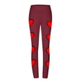thumbnail image 4 of BLVB Womens Valentine's Day Leggings Stretchy Heart Print Yoga Tights Athletic Workout Running Lounge Pants Trousers, 4 of 5