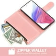 thumbnail image 5 of Compatible with Samsung Galaxy A53 5G Wallet Phone Case and Tempered Glass Screen Protector Flower Faux Leather Flip Credit Card Holder Stand Zipper Cell Cover for A 53 53A SM A536U 2022 Women Pink, 5 of 8