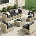 thumbnail image 3 of UDPATIO 7 Pieces Outdoor Patio Furniture Set, Outdoor Wicker Patio Conversation Set with Cushions for Backyard, Porch, Garden(Black), 3 of 9