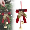thumbnail image 2 of Christmas Hanging Ornament Set,Assorted Bow Bell Decorations With Pinecone Accents, Holiday Tree Ornaments For Christmas Tree, Wreath, Garland, Indoor Home Decor(Style F), 2 of 5