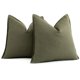 thumbnail image 3 of Pack of 2, Decorative Linen Throw Pillow Covers Soft Accent Cushion Case Boho Farmhouse Pillowcase for Chair Couch Sofa Bedroom Living Room Home Decor 18*18 Inch Olive Green, 3 of 5