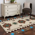 thumbnail image 4 of Kitchen Mats for Floor 3x5 Ft, Boho Southwest Non Slip Area Rugs for Kitchen Bedroom Entryway, Farmhouse Aztec Tribe Brown Blue Plaid Washable Carpet Runner Rug Floor Mats for Bedroom Home Decor, 4 of 9