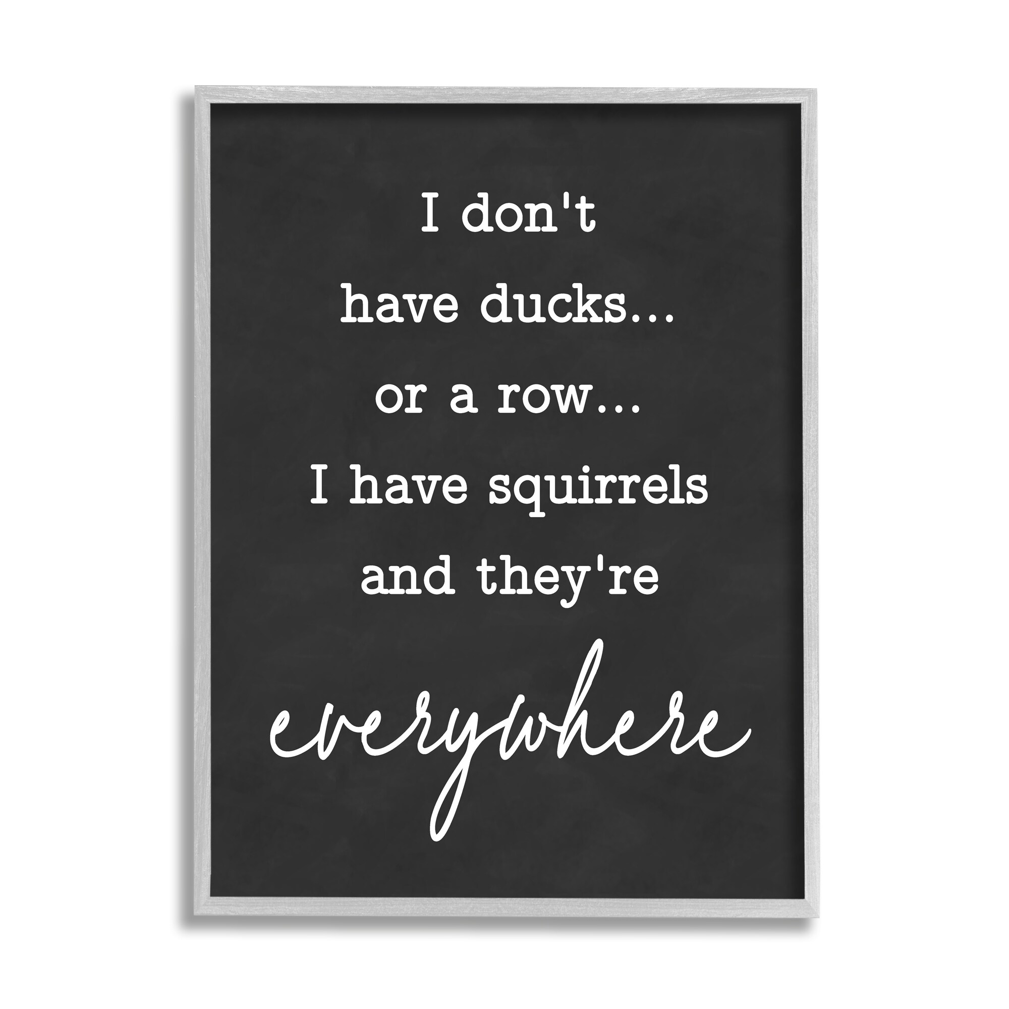 Stupell Industries Witty Ducks In A Row Phrase Humorous Typography Graphic Art Gray Framed Art Print Wall Art, Design by Lettered and Lined