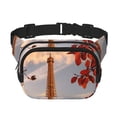 thumbnail image 1 of Fotbe Eiffel Tower Cangurera Cuadrada con Estampado de Doble Capa, Bolsa de Cintura Ajustable Mini para Hombres y Mujeres, 1 of 9