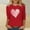 Red, variant on Avrnliq Womens Pink Valentine's Day Outfit Heart Love Graphic Top Soft Stretch Casual Crew Neck Shirt for Valentine's Day Date Night Holiday Wear,Size XL