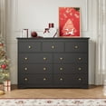 thumbnail image 5 of YouTrend 55.1" Wide Dresser for Bedroom, 9 Drawer Dresser with Large Drawers, Dresser for TVs Up to 65",Black, 5 of 9