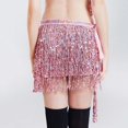 thumbnail image 4 of DHFJKG Skirts For Women Low Rise Glitter Sparkly Sequins Tassels Mini Skirt Belly Dance Carnival Performence Wear Stylish Skirt, 4 of 5