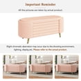 thumbnail image 4 of GZXS Pink Chenille Upholstered End-of-Bed Bench with Removable Lid, Modern Oval Ottoman Footrest with Hidden Storage and Metal Legs for Entryway or Living Room, 44.9"L x 18.3"W x 18.5"H, 4 of 10