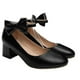 thumbnail image 2 of Trendy Black Chunky Mid-Heel Lady Shoes With Bowknot Stylish Design 1 Pair Suitable For Daily Life, 2 of 5