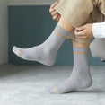 thumbnail image 6 of Baqcunre Clearance! Crew Socks for Women, 1 Pairs Male Casual Striped Socks Solid Breathable Middle Socks, White Socks Women Crew, Womens Crew Socks Size, 6 of 6