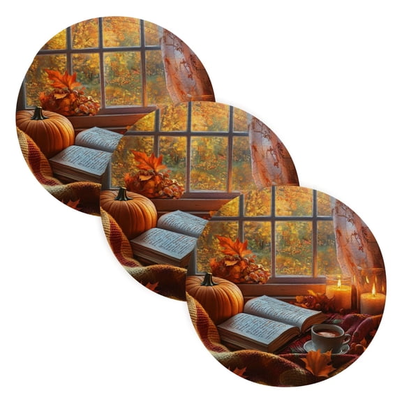 BZSMCE Mats for Pots,Pans Place Cozy Autumn Reading Nook Simple Style Pattern Pot Mats