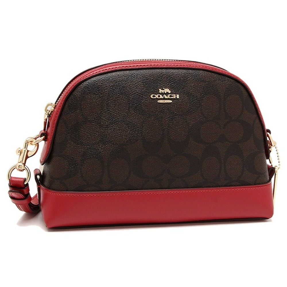 New Authentic Coach F76674 Signature Dome Crossbody Purse Handbag Brown