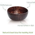 thumbnail image 4 of Nvzi Bol de cáscara de coco natural hecho a mano, material de cáscara de coco, bol creativo para ensalada de frutas y postre, 1 pieza, diámetro aproximado de 5,12 a 5,9 pulgadas., 4 of 5