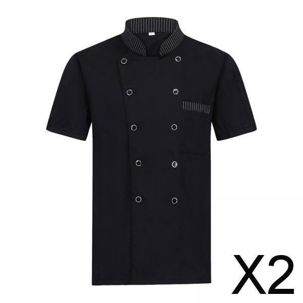 Chaqueta de cocinero,Chaqueta de chef para hombre y mujer,manga corta,para chef,Uniforme de chef para uso en verano,transpirable,Ropa de trabajo para servicios de alimentación Ropa de