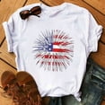 thumbnail image 4 of Leutsin T-Shirt à Manches Courtes Col Rond Imprimé Fête de l'Indépendance pour Femmes, 4 of 8