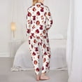 thumbnail image 3 of Pajama Sets for Women 2 Pcs, Cartoon Hedgehogs Button Down Long Sleeve Sleepwear Lounge PJ Sets, 3 of 6