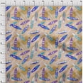 thumbnail image 4 of oneOone Velvet Light Brown Fabric Beach Craft Projects Decor Fabric Printed By The Yard 58 Inch Wide, 4 of 4
