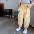 thumbnail image 5 of EnJoCho Toddler Baby Boy Girl Gingha𝗆 Bubble Pants Kids Casual Plaid Elastic Waist Long Blomers Trousers Soft Cotton Loung𝖾wear Playtime Outfits, 5 of 5