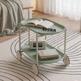 thumbnail image 6 of Moon storage cart (green) Nordic Internet celebrity mobile trolley kitchen simple double storage shelf living room sofa storage shelf, 6 of 11