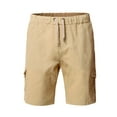 thumbnail image 4 of Cotonie Mens Shorts, Men Casual Solid Knee Length Cargo Shorts with Pocket Slim Fit Drawstring Summer Shorts Khaki XL, 4 of 6
