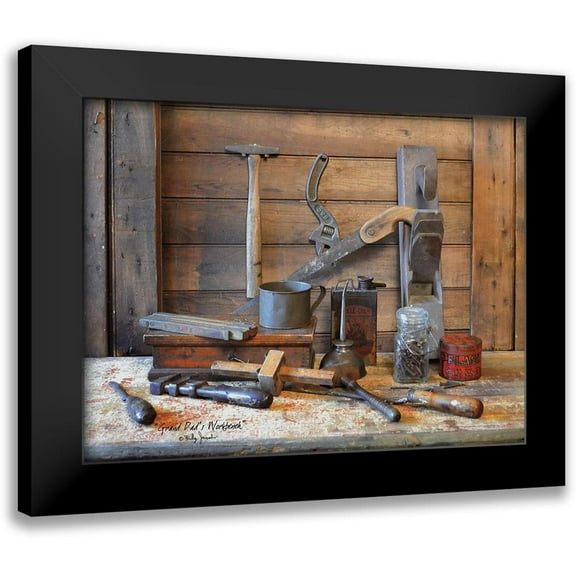 Jacobs, Billy 14x12 Black Modern Framed Museum Art Print Titled - Grand Dads Work Bench
