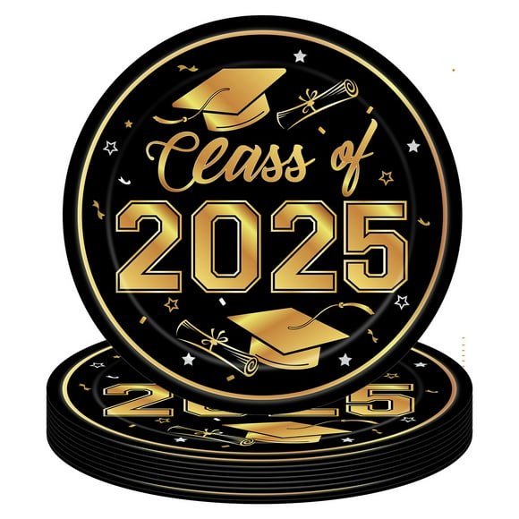 Graduation Party Plate and Napkin Set 7-Inch Plate, Exquisite Graduation Themed Paper Plates and Napkins Adding to the Joyful Atmosphere of Graduation Parties