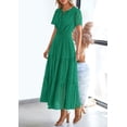 thumbnail image 3 of Vestido largo PRETTYGARDEN 2025 para mujer con cuello en V y manga corta, 3 of 7