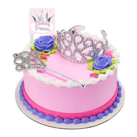 Birthday Princess Crown And Tiara With Plaque Cake Decoration