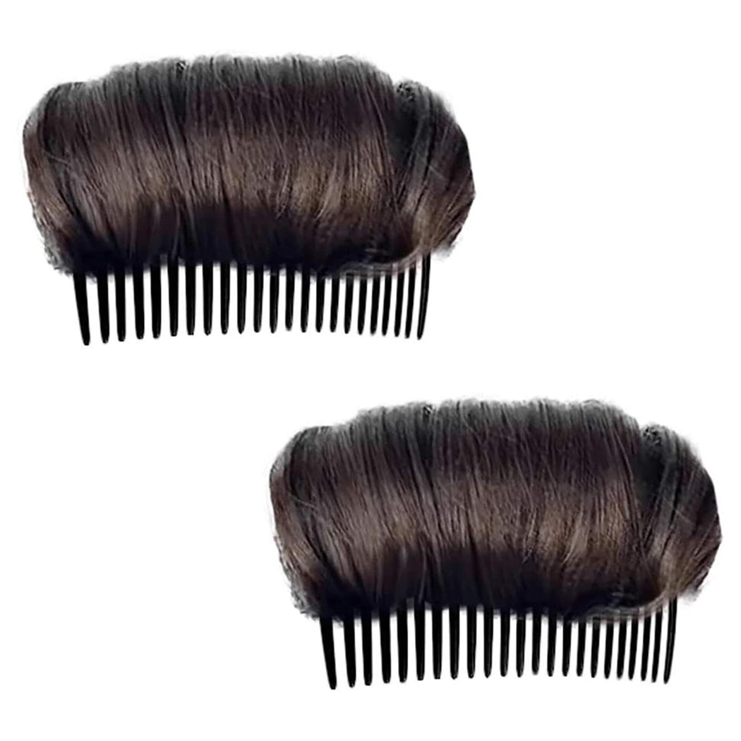 Kapmore Fluffy Hair Pad Natural 2PCS Non-slip Bump up Hair Clip Hair Base  Insert 