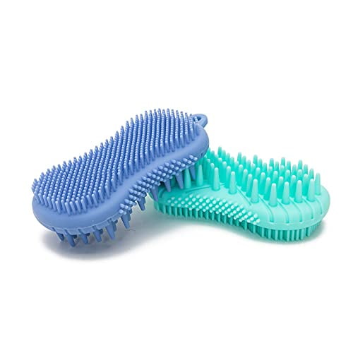 Agirlvct Upgrade 2 In 1 Silicone Loofah Body Scrubber, Soft Rubber