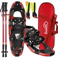 thumbnail image 1 of Gpeng 4-in-1 Xtreme Lightweight Terrain Snowshoes for Men Women Youth Kids, Light Weight Aluminum Alloy Terrain Snow Shoes with Trekking Poles and Free Waterproof Leg Gaiters, 14"/21"/25"/27"/40", 1 of 4
