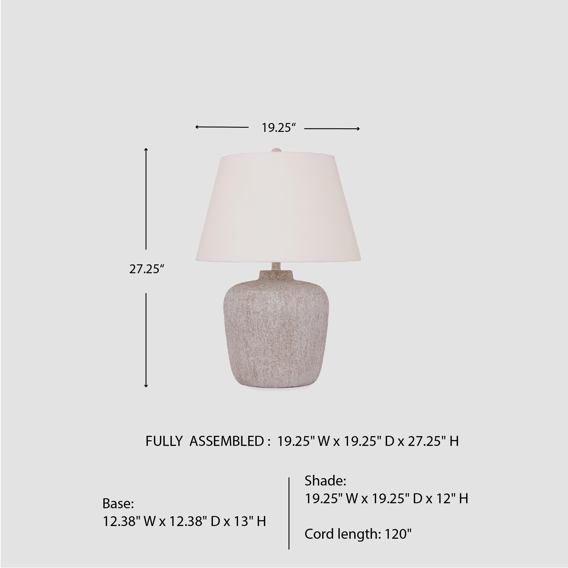 Signature Design by Ashley Danry Distressed Cream Table Lamp, Metal Base with Fabric Shade, 3-Way Switch