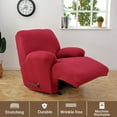 thumbnail image 2 of MarCielo 1 Piece Lazy Boy Recliner Cover Stretch Recliner Slipcover Chair Couch Cover Monica(Burgundy/Red), 2 of 5
