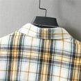 thumbnail image 6 of lulshou 2025 Plaid Shirt Men for Man Saving Men's Casual Cotton Plaid Shirts Long Sleeve Button-Down Flannel Overshirt Jacket Yellow-XL, 6 of 7