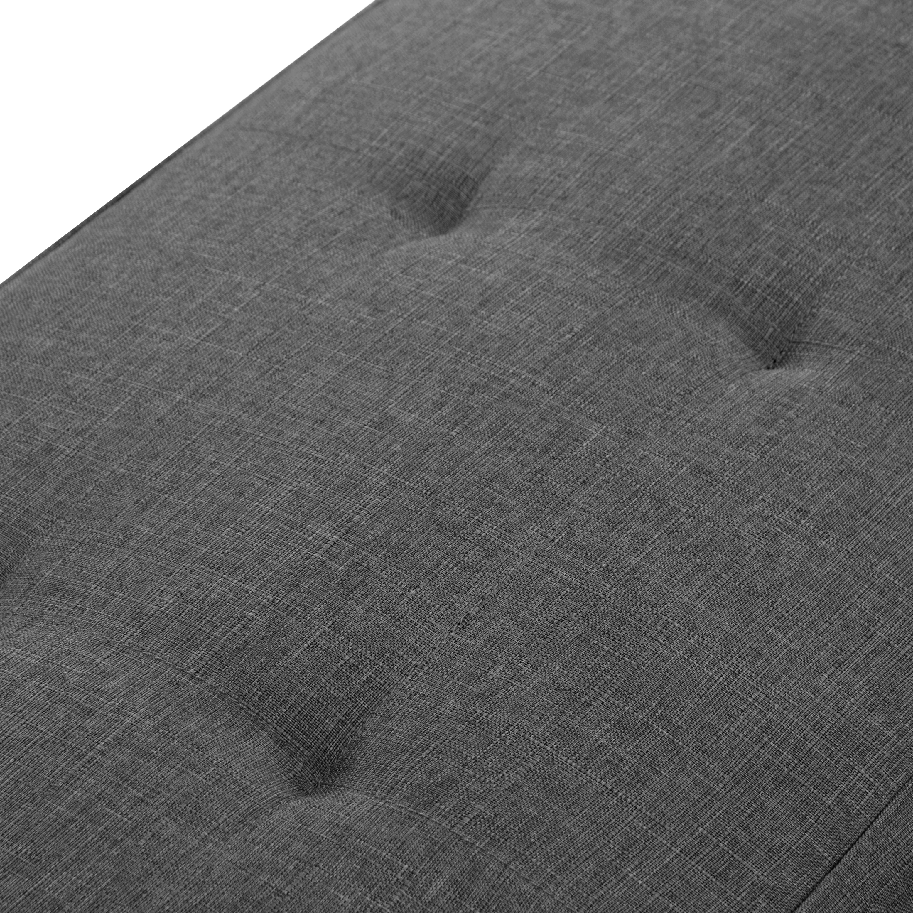 Gewnee 65.35" Futon Sofa Bed Metal Frame 5 Adjustable Positions Cup Holders Storage Pocket Office Apartment Dark Grey